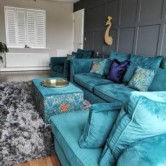 Barker and stonehouse sales velvet sofa